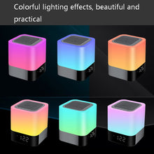 Load image into Gallery viewer, MUSKY Wireless Bluetooth Speaker Bedside Alarm Clock Touch Sensor Night Lamp Mini Speaker, Colorful Light, White Light