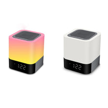 Load image into Gallery viewer, MUSKY Wireless Bluetooth Speaker Bedside Alarm Clock Touch Sensor Night Lamp Mini Speaker, Colorful Light, White Light