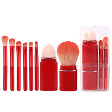 Load image into Gallery viewer, 8-in-1 Square Makeup Brush Mini Portable Retractable Blush Brush Eye Shadow Brush Novice Makeup Set, 8 in 1(Milk White), 8 in 1( Wine Red), 8 in 1(Light-skinned), 8 in 1(Light Blue)