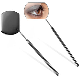Eyelash Extension Handheld Inspection Mirror Rectangular Lens Anti-Warping Root Anti-Fog Mirror Eyelash Mirror, Color Classification: Colorful, Colorful, Titanium Black, Rose Gold, Golden, Silver