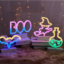 Load image into Gallery viewer, LED Neon Light Festive Atmosphere Decoration Lights Bar Shop Decoration Lights, Witch Hat, Broom Witch, Round Bottle, Long Bottle, Skull, Candy, Boo, Bat, Eye