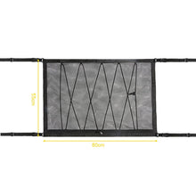 Load image into Gallery viewer, Car Ceiling Storage Net Bag Draw Rope Double-Layer Zipper Car Storage Net Pocket, 80x55cm