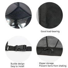 Load image into Gallery viewer, Car Ceiling Storage Net Bag Draw Rope Double-Layer Zipper Car Storage Net Pocket, 80x55cm