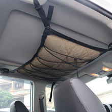Load image into Gallery viewer, Car Ceiling Storage Net Bag Draw Rope Double-Layer Zipper Car Storage Net Pocket, 80x55cm
