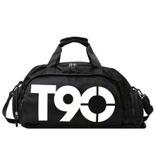 Load image into Gallery viewer, Sports Fitness Bag Large Capacity Luggage Bag Dry Wet Separation With Shoes Position Hand-Held Backpack Travel Bag, Pink White, Pink Yellow, Black and White, Black Yellow, Blue and White, Blue Yellow, Deep Blue White, Dark Blue Yellow, Red White       ...