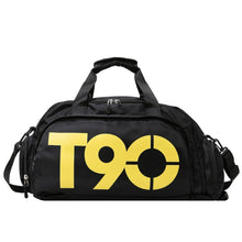 Load image into Gallery viewer, Sports Fitness Bag Large Capacity Luggage Bag Dry Wet Separation With Shoes Position Hand-Held Backpack Travel Bag, Pink White, Pink Yellow, Black and White, Black Yellow, Blue and White, Blue Yellow, Deep Blue White, Dark Blue Yellow, Red White       ...