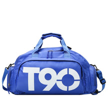 Load image into Gallery viewer, Sports Fitness Bag Large Capacity Luggage Bag Dry Wet Separation With Shoes Position Hand-Held Backpack Travel Bag, Pink White, Pink Yellow, Black and White, Black Yellow, Blue and White, Blue Yellow, Deep Blue White, Dark Blue Yellow, Red White       ...