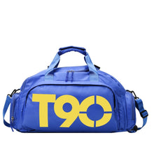 Load image into Gallery viewer, Sports Fitness Bag Large Capacity Luggage Bag Dry Wet Separation With Shoes Position Hand-Held Backpack Travel Bag, Pink White, Pink Yellow, Black and White, Black Yellow, Blue and White, Blue Yellow, Deep Blue White, Dark Blue Yellow, Red White       ...