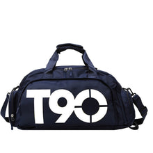 Load image into Gallery viewer, Sports Fitness Bag Large Capacity Luggage Bag Dry Wet Separation With Shoes Position Hand-Held Backpack Travel Bag, Pink White, Pink Yellow, Black and White, Black Yellow, Blue and White, Blue Yellow, Deep Blue White, Dark Blue Yellow, Red White       ...