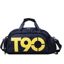 Load image into Gallery viewer, Sports Fitness Bag Large Capacity Luggage Bag Dry Wet Separation With Shoes Position Hand-Held Backpack Travel Bag, Pink White, Pink Yellow, Black and White, Black Yellow, Blue and White, Blue Yellow, Deep Blue White, Dark Blue Yellow, Red White       ...