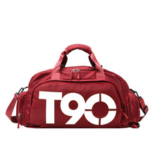 Load image into Gallery viewer, Sports Fitness Bag Large Capacity Luggage Bag Dry Wet Separation With Shoes Position Hand-Held Backpack Travel Bag, Pink White, Pink Yellow, Black and White, Black Yellow, Blue and White, Blue Yellow, Deep Blue White, Dark Blue Yellow, Red White       ...