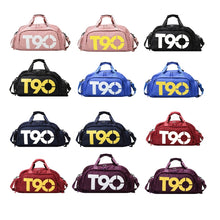Load image into Gallery viewer, Sports Fitness Bag Large Capacity Luggage Bag Dry Wet Separation With Shoes Position Hand-Held Backpack Travel Bag, Pink White, Pink Yellow, Black and White, Black Yellow, Blue and White, Blue Yellow, Deep Blue White, Dark Blue Yellow, Red White       ...