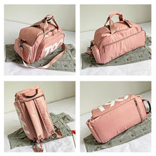 Load image into Gallery viewer, Sports Fitness Bag Large Capacity Luggage Bag Dry Wet Separation With Shoes Position Hand-Held Backpack Travel Bag, Pink White, Pink Yellow, Black and White, Black Yellow, Blue and White, Blue Yellow, Deep Blue White, Dark Blue Yellow, Red White       ...