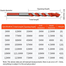 Load image into Gallery viewer, Ceramic Triangle Handle Metal Flashlight Drill Bit, Size: 3mm, 3mm, 4mm, 5mm, 6mm, 8mm, 10mm, 12mm