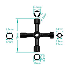 Load image into Gallery viewer, Elevator Water Meter Valve Cross Key Inner Triangle Wrench, Style: A Black, A Black, A Blue, B Silver, D Silver Center Six-side/Square Hole, E Silver, F Silver, D Silver Center Double-sided Square Hole