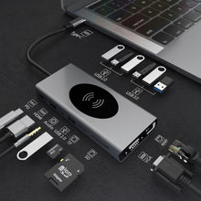 Load image into Gallery viewer, BX15W USB HUB Type-C Docking Station with Wireless Charge Function, BX15W