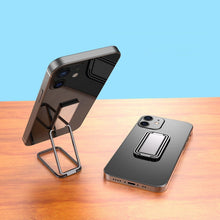 Load image into Gallery viewer, Square Folding Metal Holder Rotating Back Stick Desktop Phone Ring Holder, Square Folding (Black), Square Folding (Rose Gold), Square Folding (Space Silver)