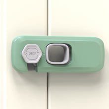 Load image into Gallery viewer, Children Anti-pinch Hand-opening Door Safety Lock, Light Gray, Green