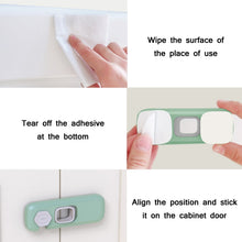 Load image into Gallery viewer, Children Anti-pinch Hand-opening Door Safety Lock, Light Gray, Green