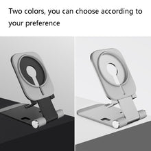 Load image into Gallery viewer, Magsafe Wireless Charging Stand Aluminum Alloy Folding Desktop Live Bracket, Silver, Dark Gray