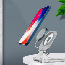 Load image into Gallery viewer, Magsafe Wireless Charging Stand Aluminum Alloy Folding Desktop Live Bracket, Silver, Dark Gray