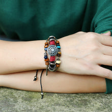 Load image into Gallery viewer, BX016 Retro Personality Leather Beaded Bracelet, Black Leather+Ancient Silver Accessories, Red Leather++Ancient Silver Accessories, White Leather+Bronze Accessories, Light Brown Leather+Bronze Accessories