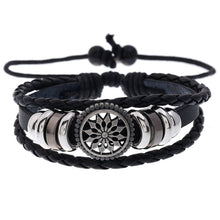 Load image into Gallery viewer, 5 PCS BX222 Sun Flower Beads Leather Personality Knitting Adjustable Bracelet