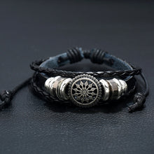 Load image into Gallery viewer, 5 PCS BX222 Sun Flower Beads Leather Personality Knitting Adjustable Bracelet