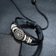 Load image into Gallery viewer, 5 PCS BX222 Sun Flower Beads Leather Personality Knitting Adjustable Bracelet