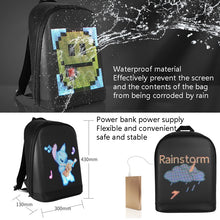 Load image into Gallery viewer, LED Display Backpack Smart Advertising Screen Waterproof PU Backpack