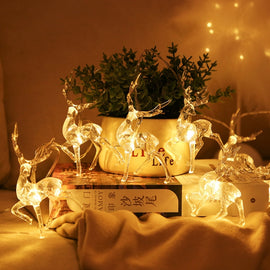 Christmas Elk String Lights Holiday Decoration, Spec:, 1.5m 10 LEDs Battery Box, 3m 20 LEDs Battery Box, 6m 40 LEDs Battery Box, 3m 20 LEDs USB Power, 6m 40 LEDs USB Power