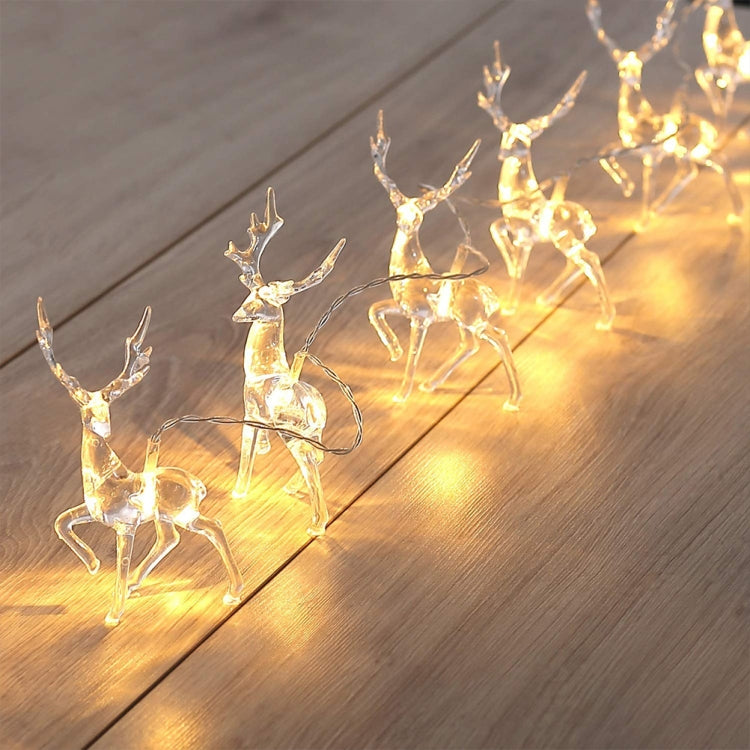 Christmas Elk String Lights Holiday Decoration, Spec:, 1.5m 10 LEDs Battery Box, 3m 20 LEDs Battery Box, 6m 40 LEDs Battery Box, 3m 20 LEDs USB Power, 6m 40 LEDs USB Power