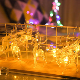 Christmas Elk String Lights Holiday Decoration, Spec:, 1.5m 10 LEDs Battery Box, 3m 20 LEDs Battery Box, 6m 40 LEDs Battery Box, 3m 20 LEDs USB Power, 6m 40 LEDs USB Power