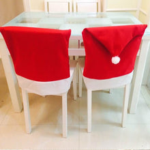 Load image into Gallery viewer, Chair Back Cover Santa Clause Red Hat for Home New Year Decor, Santa Clause