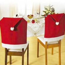 Load image into Gallery viewer, Chair Back Cover Santa Clause Red Hat for Home New Year Decor, Santa Clause
