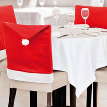 Load image into Gallery viewer, Chair Back Cover Santa Clause Red Hat for Home New Year Decor, Santa Clause