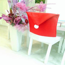 Load image into Gallery viewer, Chair Back Cover Santa Clause Red Hat for Home New Year Decor, Santa Clause