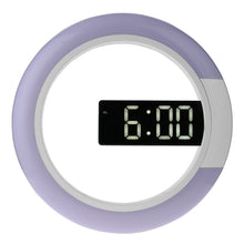 Load image into Gallery viewer, LED Mirror Hollow Wall Clock 7-color Switch Electronic Digital Display Wall Clock, Hollow Wall Clock