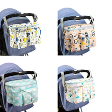 Load image into Gallery viewer, Multifunctional Baby Stroller Storage Bag, White Dinosaur, Yellow Zoo, Green Lamb, White Alpaca, Tibetan Owl, Denglin Deer, Yellow Zoo + Side Pocket, Green Lamb + Side Pocket, White Alpaca + Lateral Pocket, Tibetan Owl + Side Pocket                    ...