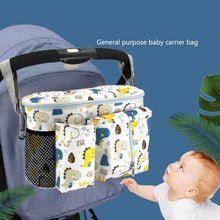 Load image into Gallery viewer, Multifunctional Baby Stroller Storage Bag, White Dinosaur, Yellow Zoo, Green Lamb, White Alpaca, Tibetan Owl, Denglin Deer, Yellow Zoo + Side Pocket, Green Lamb + Side Pocket, White Alpaca + Lateral Pocket, Tibetan Owl + Side Pocket                    ...