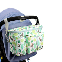 Load image into Gallery viewer, Multifunctional Baby Stroller Storage Bag, White Dinosaur, Yellow Zoo, Green Lamb, White Alpaca, Tibetan Owl, Denglin Deer, Yellow Zoo + Side Pocket, Green Lamb + Side Pocket, White Alpaca + Lateral Pocket, Tibetan Owl + Side Pocket                    ...