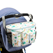 Load image into Gallery viewer, Multifunctional Baby Stroller Storage Bag, White Dinosaur, Yellow Zoo, Green Lamb, White Alpaca, Tibetan Owl, Denglin Deer, Yellow Zoo + Side Pocket, Green Lamb + Side Pocket, White Alpaca + Lateral Pocket, Tibetan Owl + Side Pocket                    ...