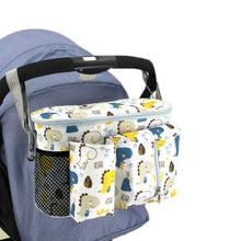 Load image into Gallery viewer, Multifunctional Baby Stroller Storage Bag, White Dinosaur, Yellow Zoo, Green Lamb, White Alpaca, Tibetan Owl, Denglin Deer, Yellow Zoo + Side Pocket, Green Lamb + Side Pocket, White Alpaca + Lateral Pocket, Tibetan Owl + Side Pocket                    ...