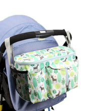 Load image into Gallery viewer, Multifunctional Baby Stroller Storage Bag, White Dinosaur, Yellow Zoo, Green Lamb, White Alpaca, Tibetan Owl, Denglin Deer, Yellow Zoo + Side Pocket, Green Lamb + Side Pocket, White Alpaca + Lateral Pocket, Tibetan Owl + Side Pocket                    ...