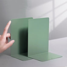 Load image into Gallery viewer, Deli 78650 2 Pieces Of Thickened Desktop Metal Bookends, Green, Beige, Dark Gray, Light Green