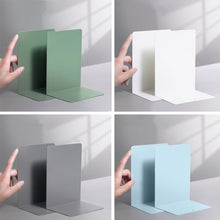 Load image into Gallery viewer, Deli 78650 2 Pieces Of Thickened Desktop Metal Bookends, Green, Beige, Dark Gray, Light Green
