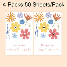 Load image into Gallery viewer, 4 Packs 50 Sheets/Pack  Green Leaf Rectangular Stickers Gift Box Sealing Stickers, A1, A2, A3