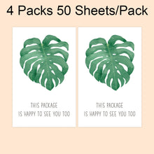 Load image into Gallery viewer, 4 Packs 50 Sheets/Pack  Green Leaf Rectangular Stickers Gift Box Sealing Stickers, A1, A2, A3