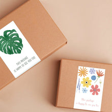 Load image into Gallery viewer, 4 Packs 50 Sheets/Pack  Green Leaf Rectangular Stickers Gift Box Sealing Stickers, A1, A2, A3