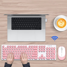Load image into Gallery viewer, T-WOLF TF770 Mechanical Feel Wireless Gaming Keyboard And Mouse Set, Pink, Blue